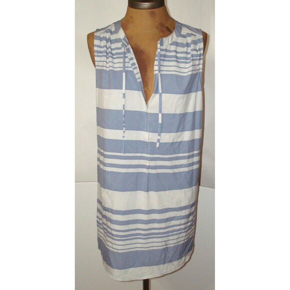New Womens Prana NWT S Natasha Tunic Blue White Pockets Sleeveless Long Top UPF - Picture 1 of 6
